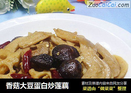 香菇大豆蛋白炒莲藕