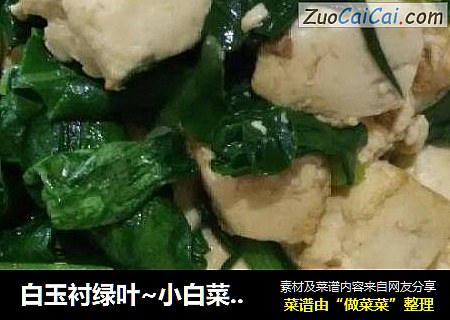 白玉襯綠葉~小白菜清炖豆腐封面圖