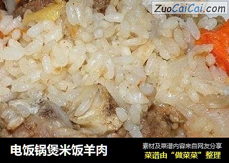 电饭锅煲米饭羊肉