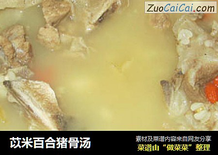 苡米百合猪骨汤