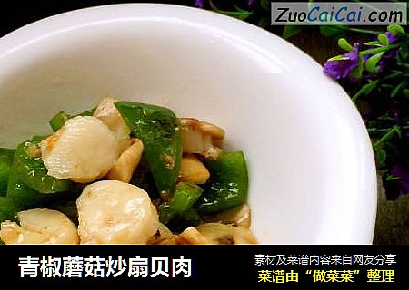 青椒蘑菇炒扇貝肉封面圖