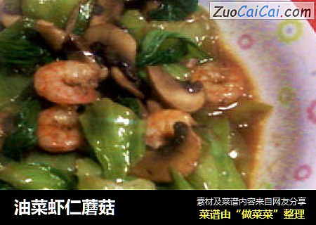 油菜虾仁蘑菇