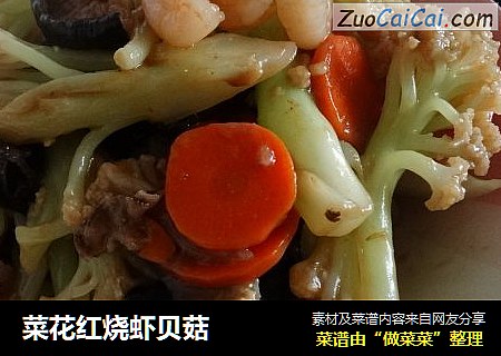 菜花红烧虾贝菇