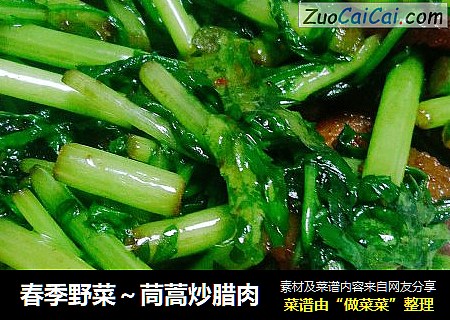 春季野菜～茼蒿炒腊肉