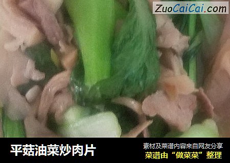 平菇油菜炒肉片
