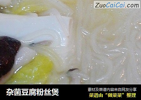 杂菌豆腐粉丝煲
