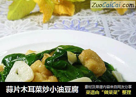 蒜片木耳菜炒小油豆腐