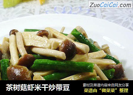 茶树菇虾米干炒带豆