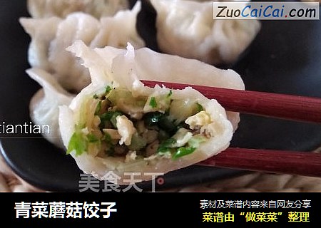 青菜蘑菇饺子