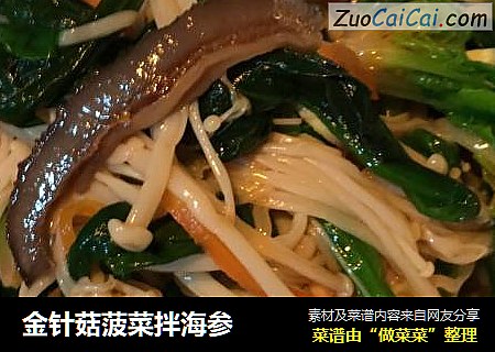 金针菇菠菜拌海参