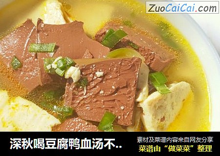 深秋喝豆腐鸭血汤不仅可以暖身子还可以清理身体垃圾