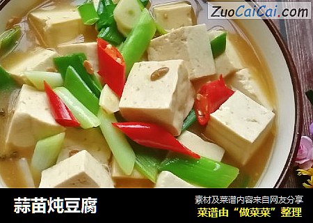 蒜苗炖豆腐