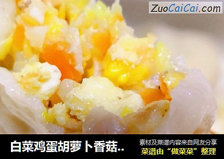 白菜鸡蛋胡萝卜香菇蒸饺