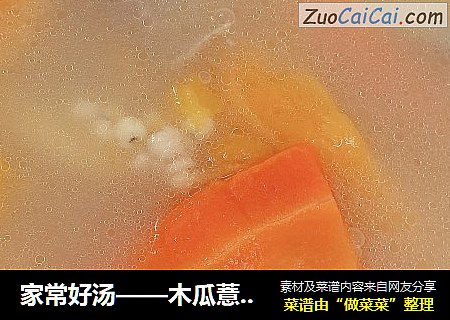 家常好汤——木瓜薏米汤