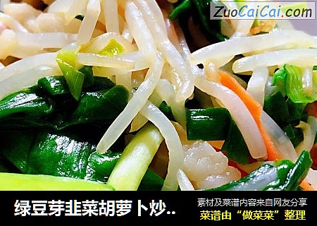 绿豆芽韭菜胡萝卜炒肉丝