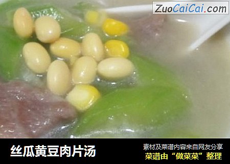 丝瓜黄豆肉片汤