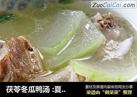 茯苓冬瓜鸭汤 :夏季调理脾胃第一汤