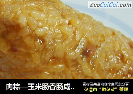 肉粽—玉米肠香肠咸蛋黄肉粽（附三角粽包法）