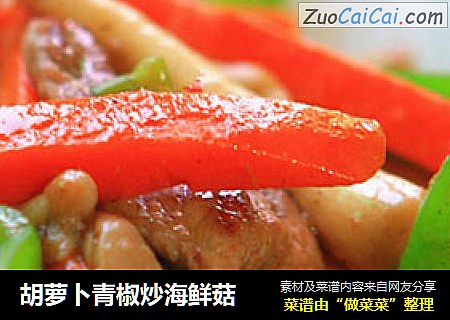 胡萝卜青椒炒海鲜菇